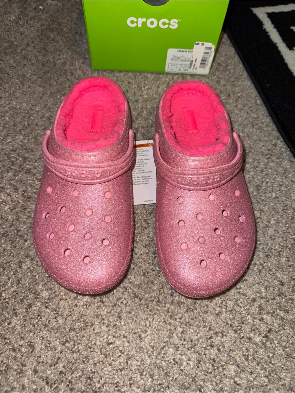 Crocs Classic Glitter Lined Kids Clog